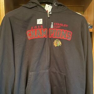 Antigua Chicago Blackhawks 2015 Stanley Cup Zip Up Hoodie XXL